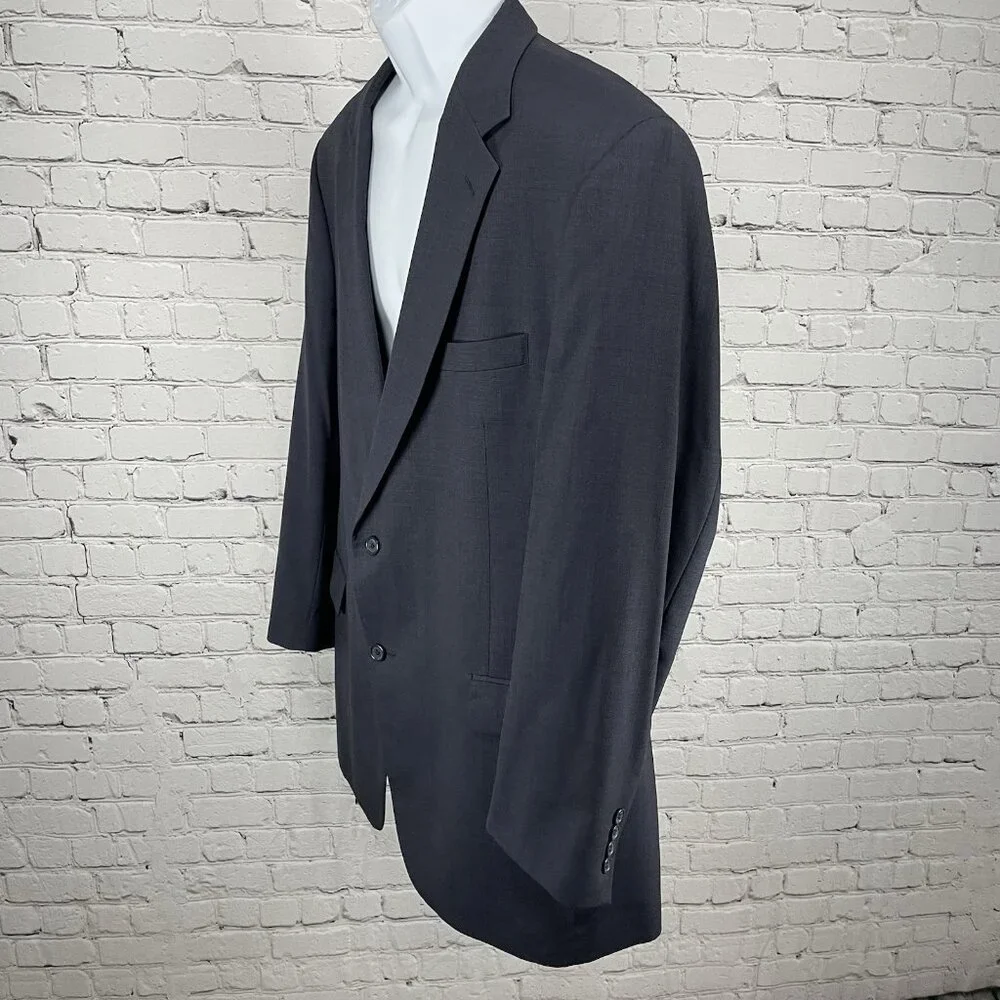 Jos A Bank Navy 100% Wool Gordon 2 Button Notch Blazer Sport Coat Size 46L
